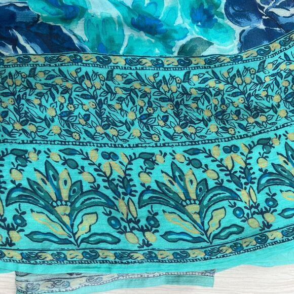 SUNDANCE Floral Ruffle Lace Fields Of Beauty Turquoise Dress Size XXL - Picture 14 of 16